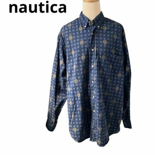 レア　nautica ノーティカ　ブラウス　シャツ　長袖　総柄