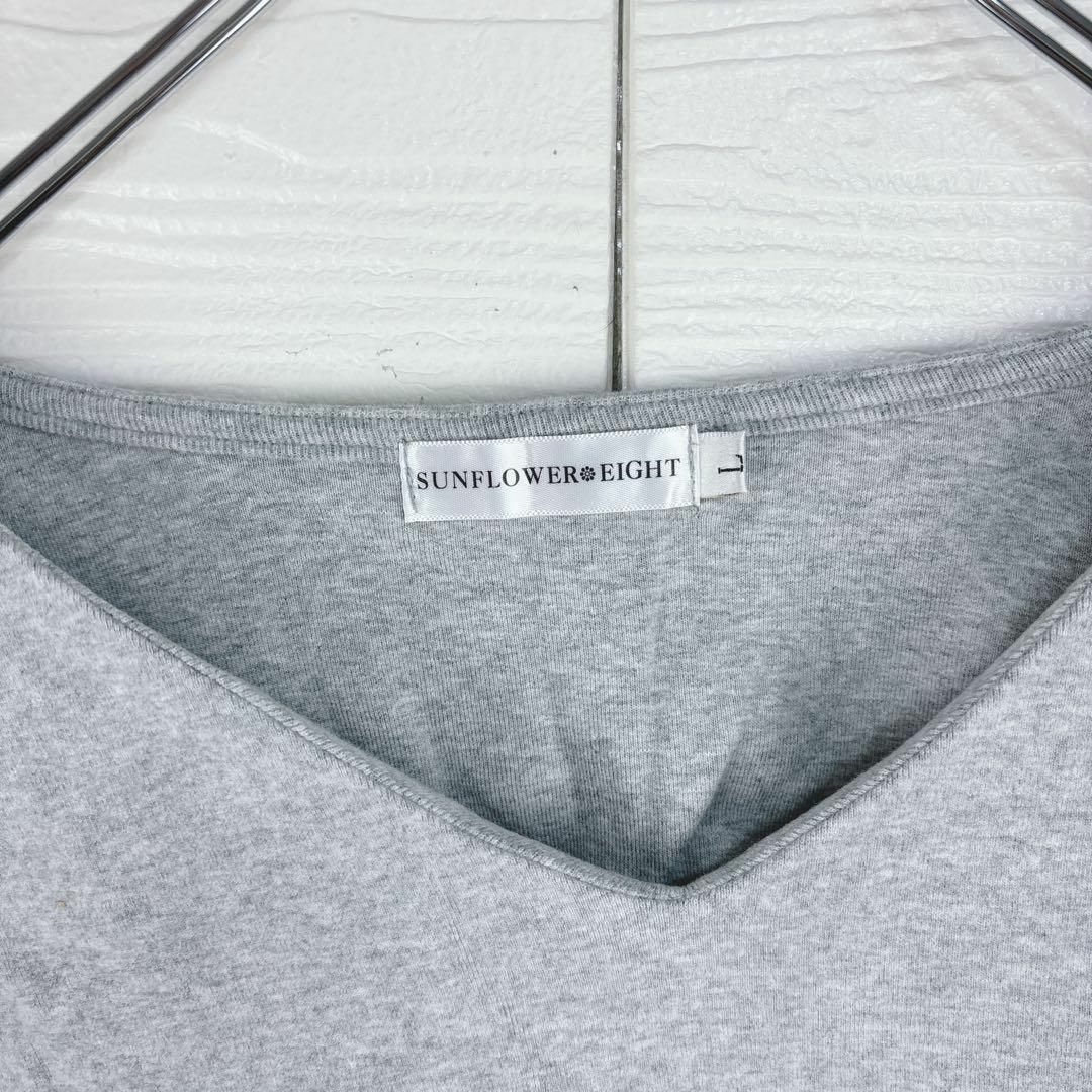 【新品・SUNFLOWER EIGHT】グレー　ロングTシャツ ロンT(L) レディースのトップス(Tシャツ(長袖/七分))の商品写真