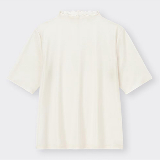ジーユー(GU)のGU ジーユー シアーT 5分袖 オフホワイト(Tシャツ(半袖/袖なし))