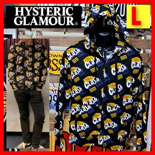 HYSTERIC GLAMOUR - ヒステリックグラマー×ザクラッシュ　総柄ロゴ　ジップアップ　パーカー　L