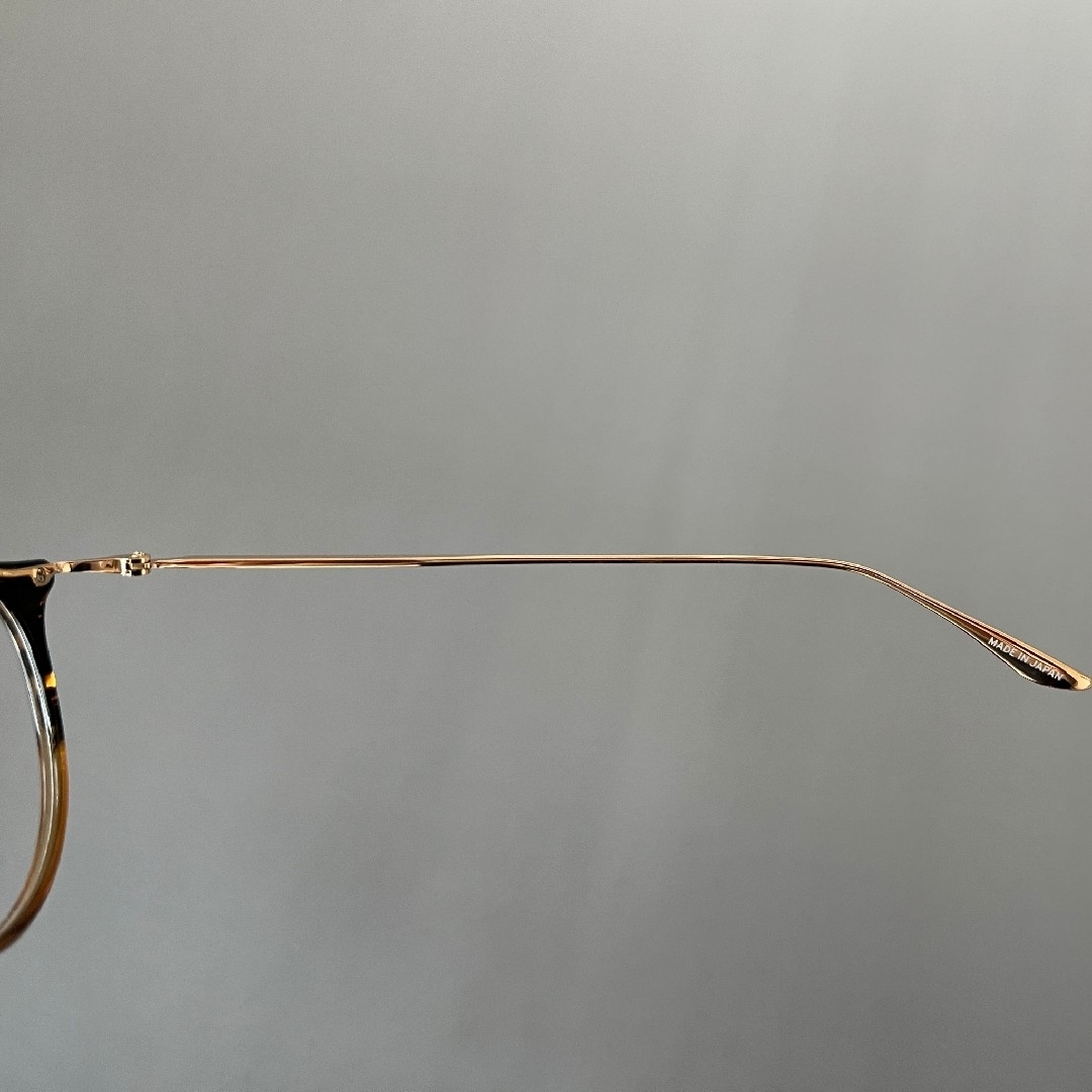 バートンペレイラ メガネ ボストン 新品 チタン 日本製 ブラウン ゴールド 金 メンズのファッション小物(サングラス/メガネ)の商品写真