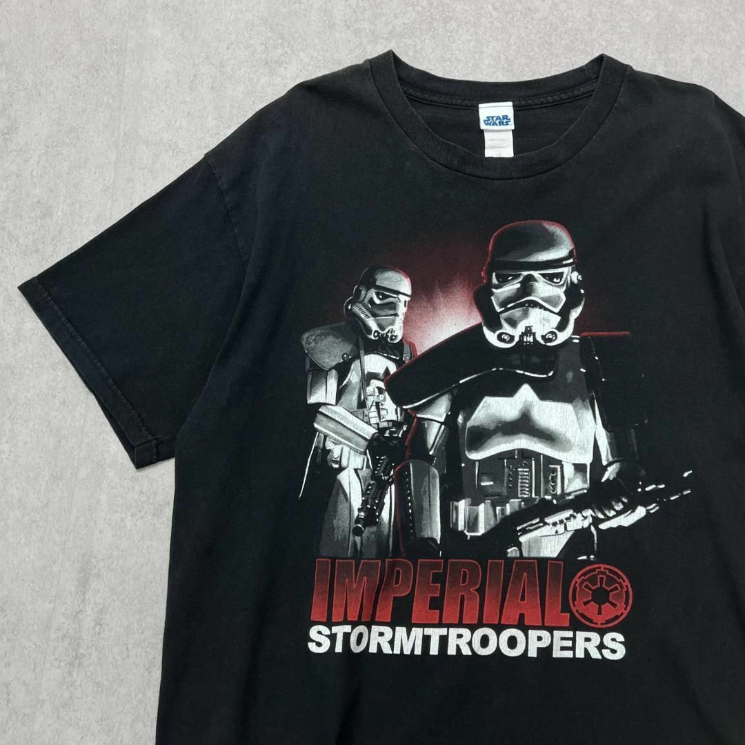 スターウォーズ　ストームトルーパーズ　ムービー　Tシャツ　古着　ブラック　L メンズのトップス(Tシャツ/カットソー(半袖/袖なし))の商品写真