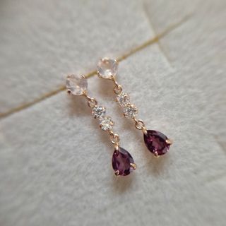 ジュエリーツツミ(JEWELRY TSUTSUMI)のK10 ロードライトガーネット ピアス(ピアス)