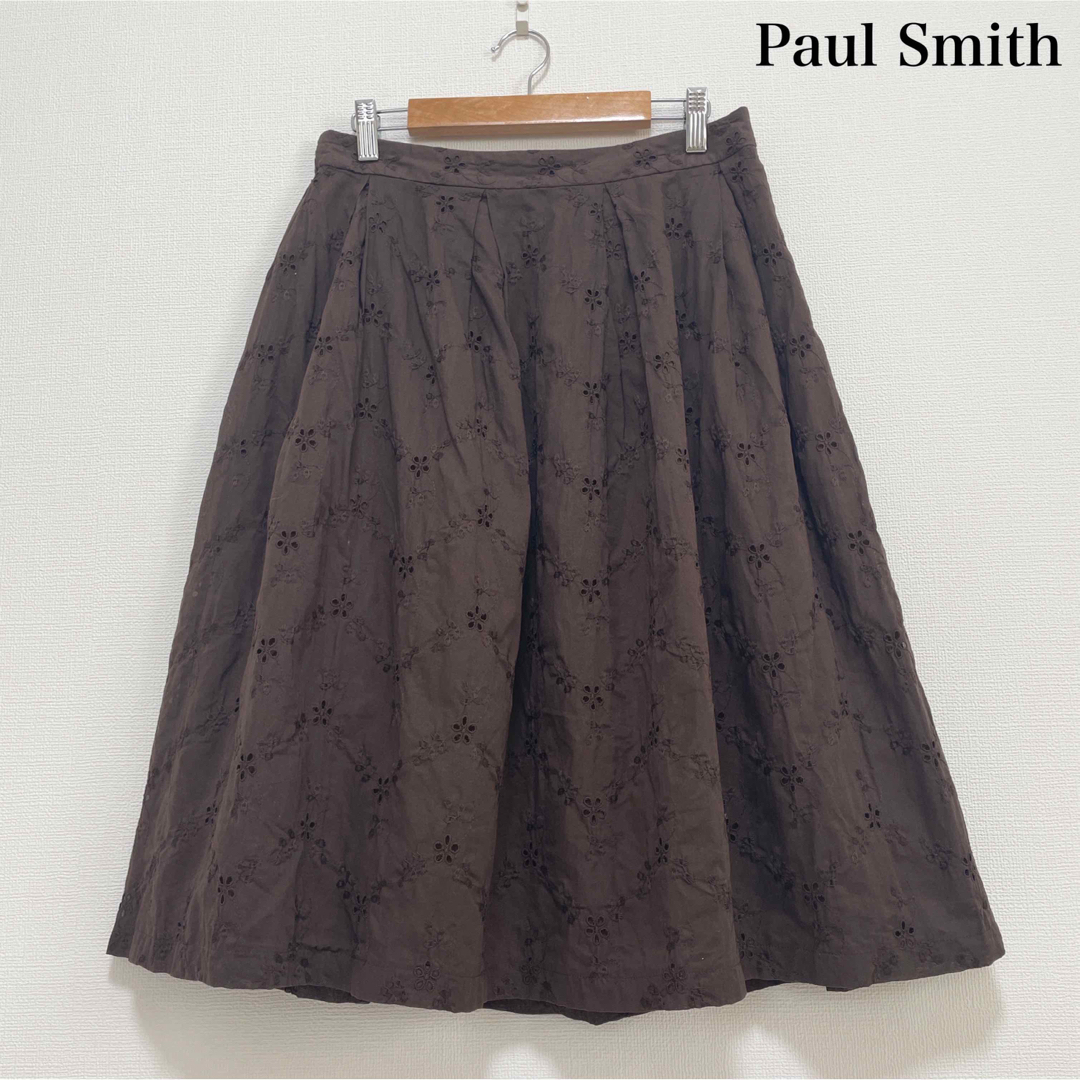 Paul Smith(ポールスミス)のPaul Smith 膝丈カットワークレーススカート サイズ40 コットン 春夏 レディースのワンピース(ひざ丈ワンピース)の商品写真