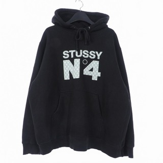 ステューシー(STUSSY)のステューシー 90S 00S 紺タグ モノグラム パーカー M ブラック(パーカー)