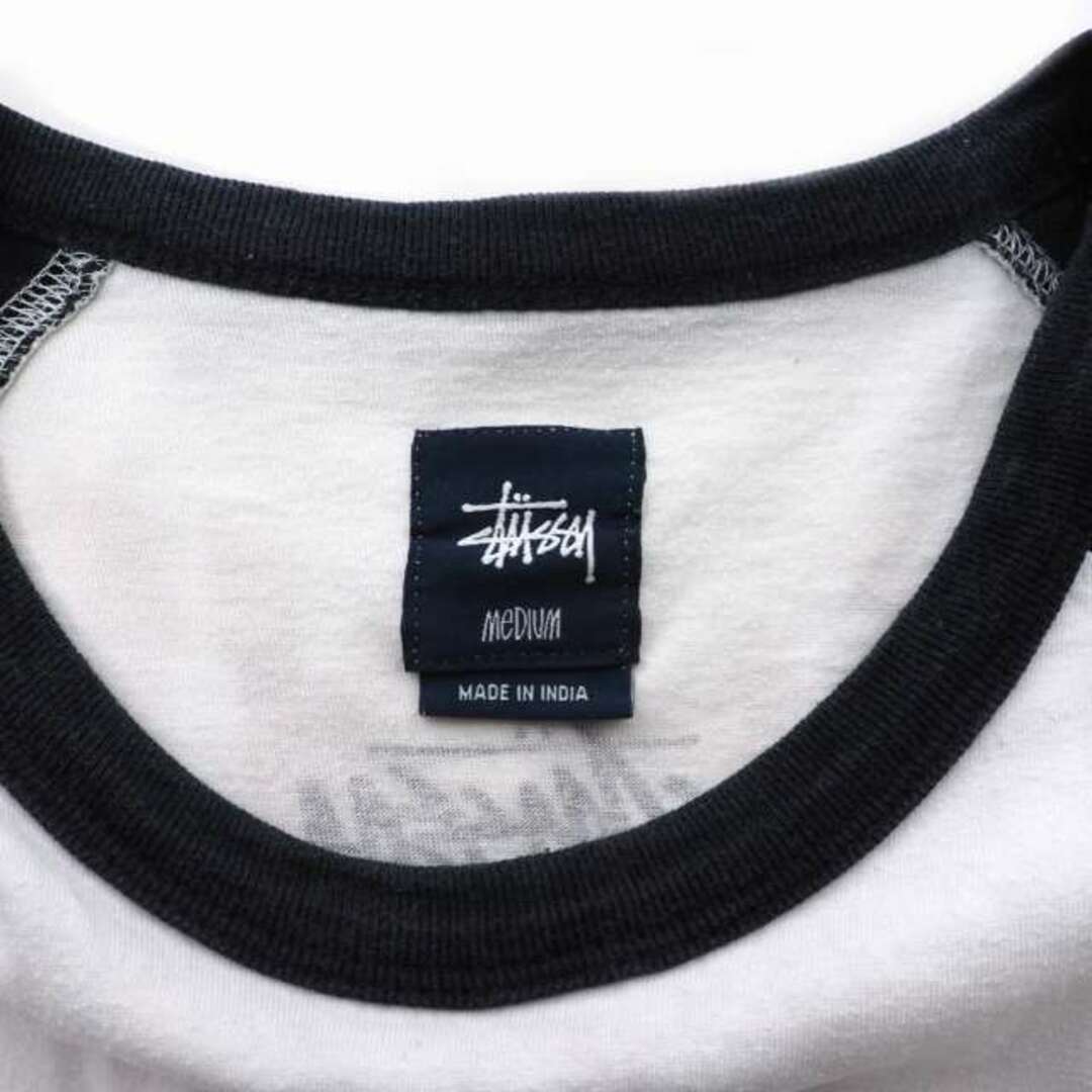 STUSSY(ステューシー)のステューシー 90SS 00S 紺タグ Tシャツ 七分袖 M ホワイト ブラック メンズのトップス(その他)の商品写真