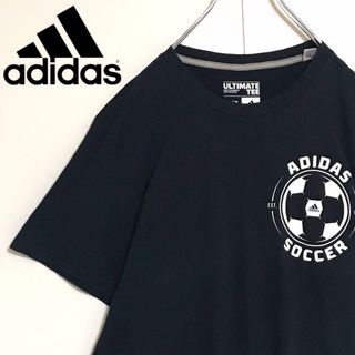 アディダス(adidas)の【人気L】アディダス　ロゴ入りTシャツ サッカー　ブラック　H926(Tシャツ/カットソー(半袖/袖なし))