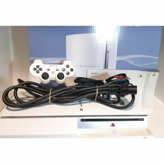 プレイステーション3(PlayStation3)の【動作品】Sony PS3 本体CECHL00 40G ホワイト　フルセット(家庭用ゲーム機本体)