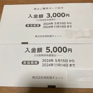 西松屋 株主優待カード 合計8000円分(ショッピング)