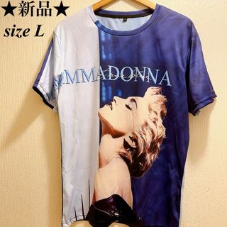 新品★True Blue★Madonna★Tシャツ★ユニセックス★L(Tシャツ/カットソー(半袖/袖なし))