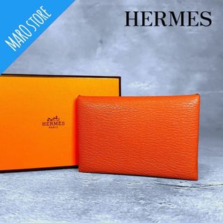 エルメス(Hermes)の【美品】HERMES ガルヴィ シェーブル ミゾル カードケース パスケース(名刺入れ/定期入れ)