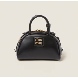 ミュウミュウ(miumiu)の**MiuMiu**　レザー トップハンドルバッグ・ブラック(ハンドバッグ)