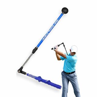 【色: ブルー】ゴルフ練習器具 スイング、再発見。 スイング練習機 フォーム 矯(その他)