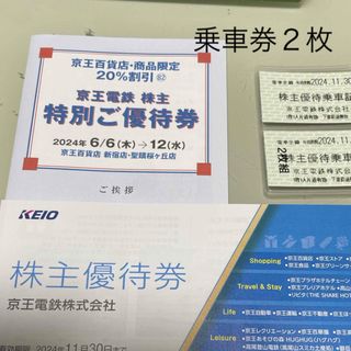 京王百貨店 - 京王電鉄　株主優待券　冊子１枚　乗車券２枚