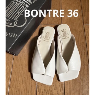 ボントレ(BONTRE)の新品 BONTRE 本革トングサンダル アイボリー 36(サンダル)