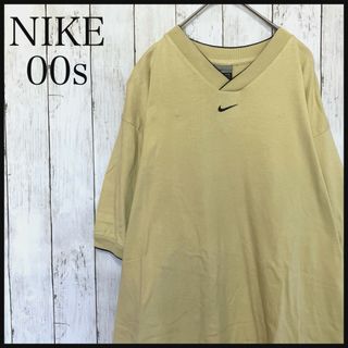 ナイキ(NIKE)のナイキ 半袖Tシャツワンポイント刺繍ロゴセンターロゴリブラインVネックZ1246(Tシャツ/カットソー(半袖/袖なし))