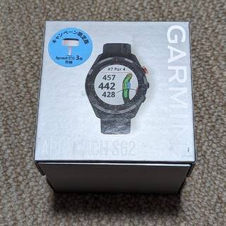 ガーミン(GARMIN)の【美品】 GARMIN Approach S62 ブラック ガーミン アプローチ(腕時計(デジタル))