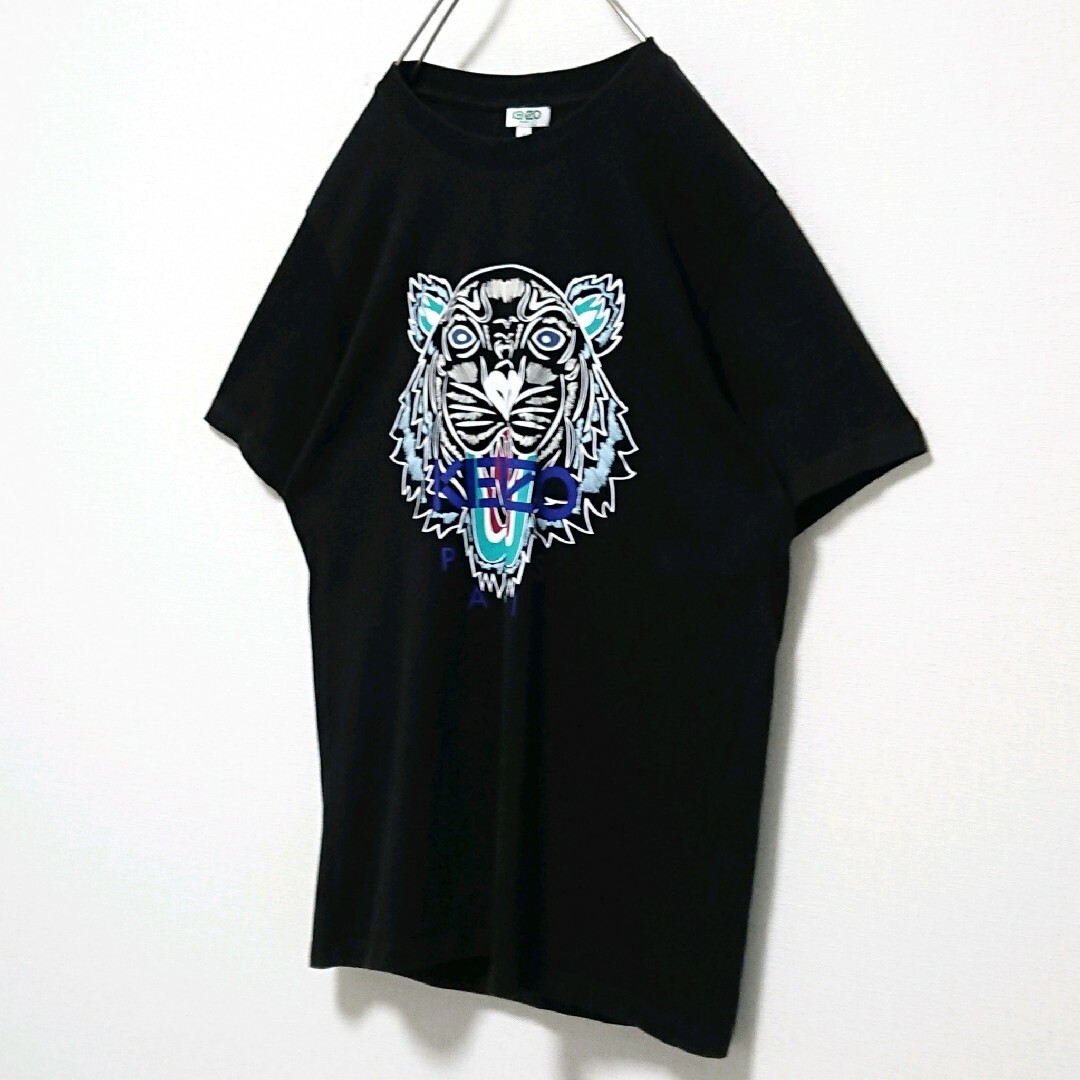 KENZO(ケンゾー)の人気モデル ケンゾー フロント タイガー 柄 ロゴ ブラック 半袖 Tシャツ メンズのトップス(Tシャツ/カットソー(半袖/袖なし))の商品写真