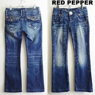 REDPEPPER - レッドペッパー　タイトブーツカットデニム　W74cm　ストレッチ　藍青