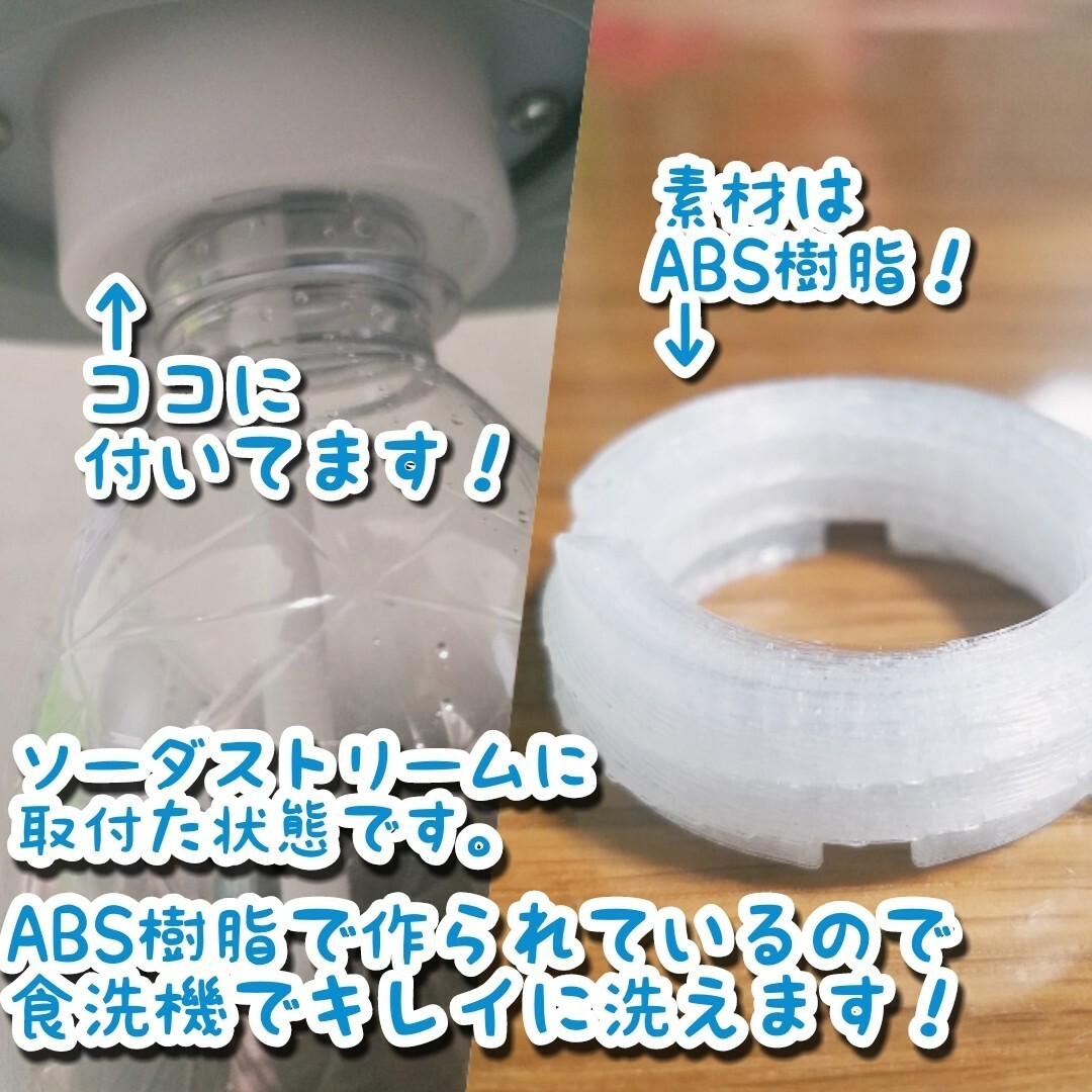 ホワイト（3個）【ソーダストリーム専用】ペットボトルアダプタ【 ねじタイプ】 スマホ/家電/カメラの調理家電(その他)の商品写真