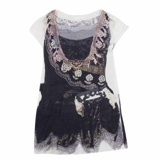 HYSTERIC GLAMOUR ヒステリックグラマー その他トップス 0511CO03 ラインストーン付き 転写プリント 半袖 チュニック  FREE【中古】