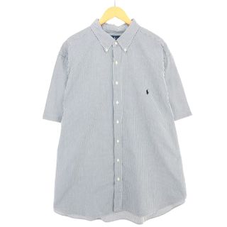 ラルフローレン(Ralph Lauren)の古着 ラルフローレン Ralph Lauren POLO by Ralph Lauren CLASSIC FIT シアサッカー 半袖 ボタンダウン ストライプシャツ メンズXXL /eaa447593(シャツ)