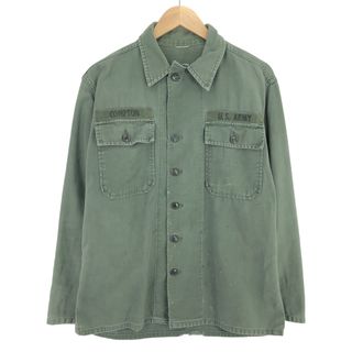 古着 60年代 米軍実品 U.S.ARMY 筒袖 1stモデル 後期 ミリタリー ユーティリティシャツ USA製 メンズL ヴィンテージ /eaa448257(シャツ)