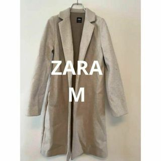 ZARA ザラ ロング ステンカラーコート グレー ヴィンテージ レディース(ロングコート)