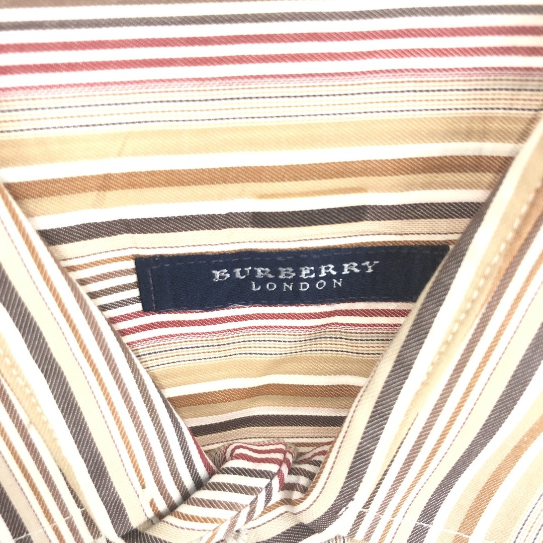 BURBERRY(バーバリー)の古着 バーバリー Burberry's LONDON ワイドカラー 長袖 コットンストライプシャツ USA製 メンズXXL /eaa450184 メンズのトップス(シャツ)の商品写真