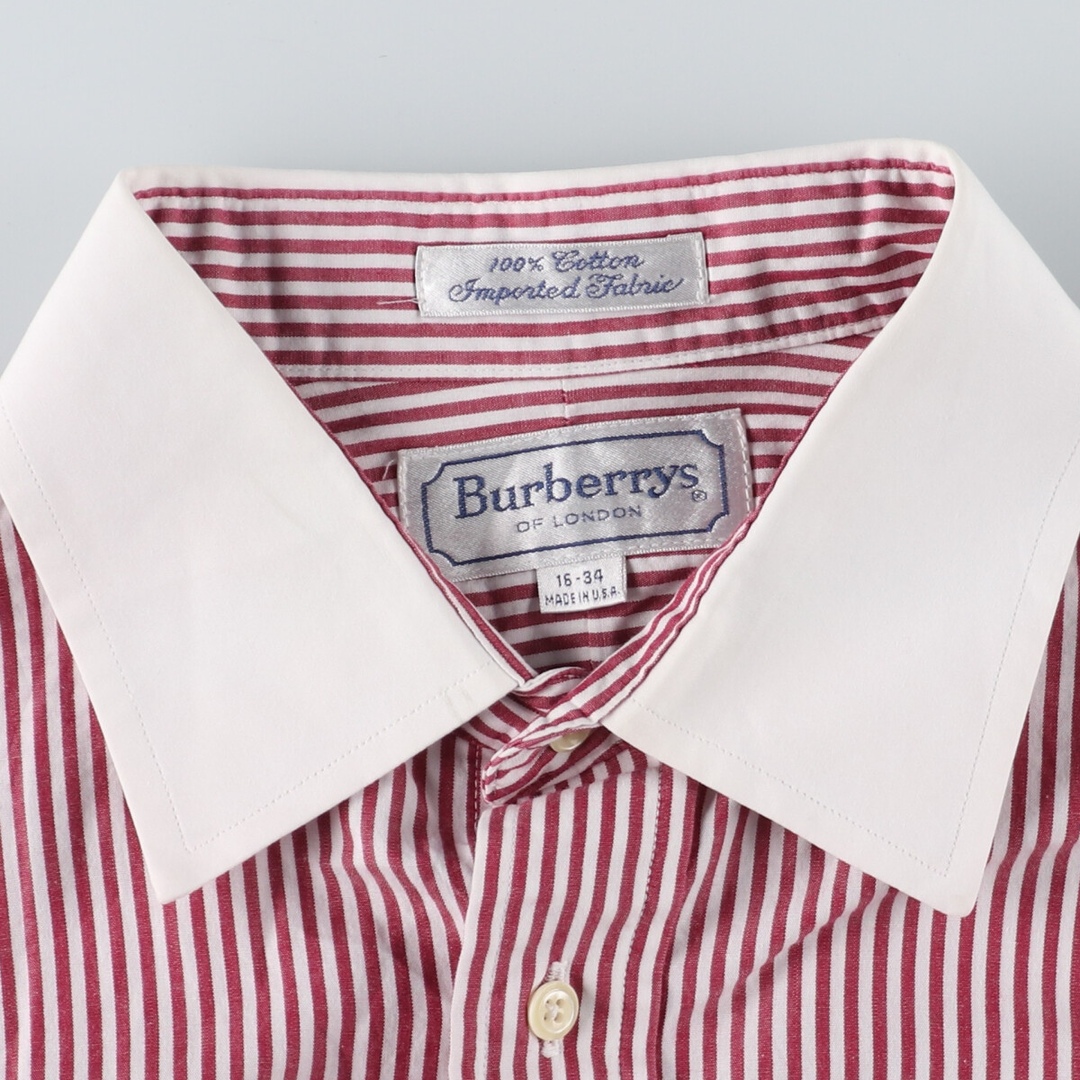 BURBERRY(バーバリー)の古着 バーバリー Burberry's ワイドカラー 長袖 コットンストライプシャツ USA製 メンズL  /eaa450186 メンズのトップス(シャツ)の商品写真