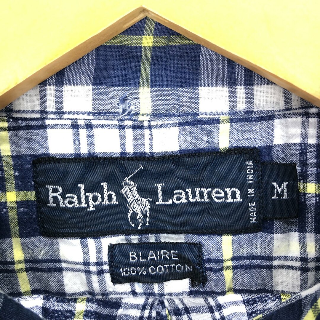 Ralph Lauren(ラルフローレン)の古着 ラルフローレン Ralph Lauren 半袖 ボタンダウン チェックシャツ メンズM /eaa447253 メンズのトップス(シャツ)の商品写真