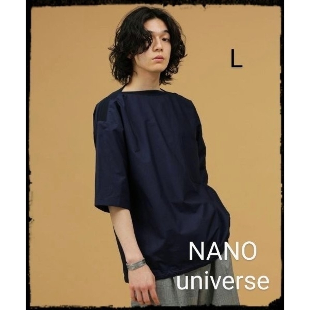 nano・universe(ナノユニバース)の【美品】LB.03/タイプライター5分袖ボートネックTシャツ メンズのトップス(Tシャツ/カットソー(半袖/袖なし))の商品写真