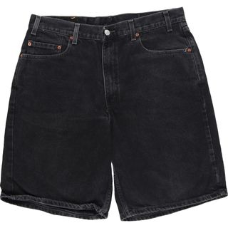 リーバイス(Levi's)の古着 00年代 リーバイス Levi's 550 REGULAR FIT ブラックデニムショーツ ハーフパンツ メンズw36 ヴィンテージ /eaa450000(ショートパンツ)