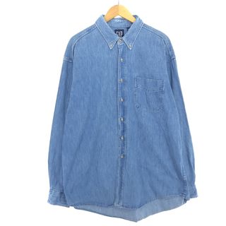 ギャップ(GAP)の古着 90年代 ギャップ GAP オールドギャップ 長袖 ボタンダウンデニムシャツ USA製 メンズXL ヴィンテージ /eaa450701(シャツ)