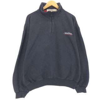 ノーティカ(NAUTICA)の古着 90年代 ノーティカ NAUTICA COMPETITION ハーフジップスウェットシャツ トレーナー メンズXL ヴィンテージ /eaa410621(スウェット)