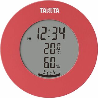 【色:ピンク,ホワイト】タニタ(Tanita) 温湿度計 時計 温度 湿度 デジ(その他)