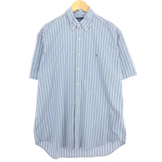 ラルフローレン(Ralph Lauren)の古着 ラルフローレン Ralph Lauren POLO by Ralph Lauren BLAKE 半袖 ボタンダウン ストライプシャツ メンズL /eaa447580(シャツ)