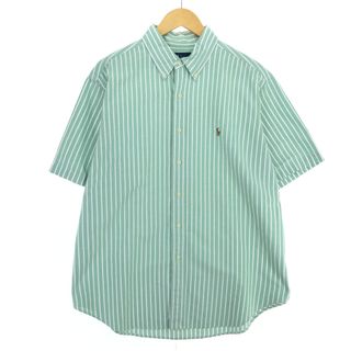 ラルフローレン(Ralph Lauren)の古着 ラルフローレン Ralph Lauren POLO by Ralph Lauren CLASSIC FIT 半袖 ボタンダウン ストライプシャツ メンズXL /eaa447581(シャツ)