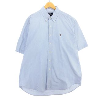 ラルフローレン(Ralph Lauren)の古着 ラルフローレン Ralph Lauren POLO by Ralph Lauren 半袖 ボタンダウン ストライプシャツ メンズXL /eaa447583(シャツ)