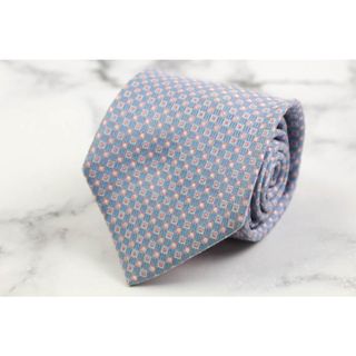 ターンブル＆アッサー ブランド ネクタイ ドット 格子柄 PO  メンズ ブルー Turnbull & Asser 英国王室御用達(ネクタイ)