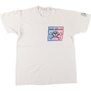 古着 90年代 Stedman BILLABONG ビラボン BAD BiLLYS ドクロ柄 スカル柄 サーフ スケートTシャツ USA製 メンズL ヴィンテージ /eaa450944(Tシャツ/カットソー(半袖/袖なし))