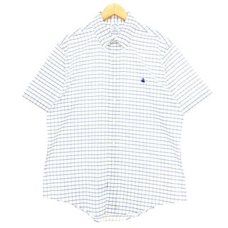 ブルックスブラザース(Brooks Brothers)の古着 ブルックスブラザーズ Brooks Brothers 346 半袖 ボタンダウン チェックシャツ メンズL /eaa450122(シャツ)