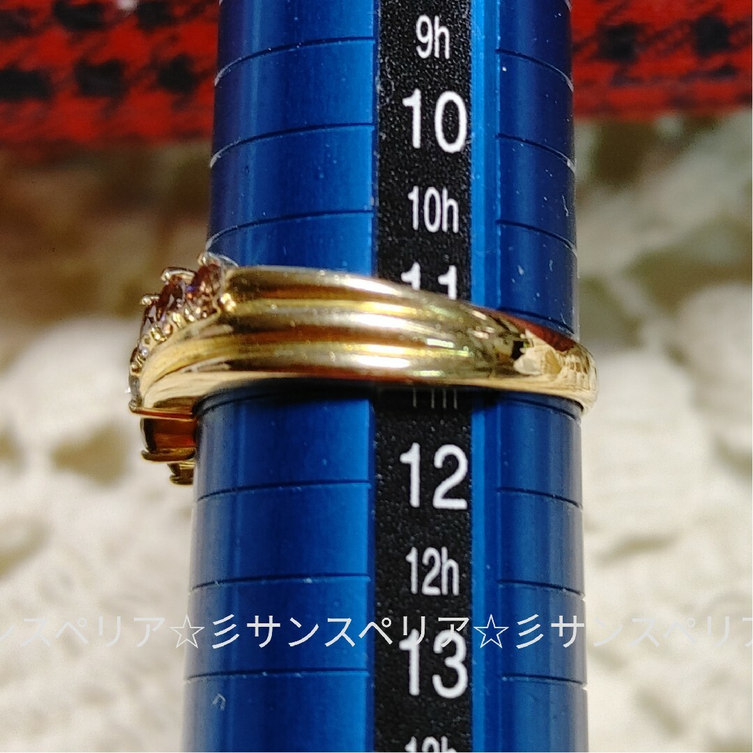 K18　ブラウンダイヤモンド0.51ctの流線形デザインリング レディースのアクセサリー(リング(指輪))の商品写真
