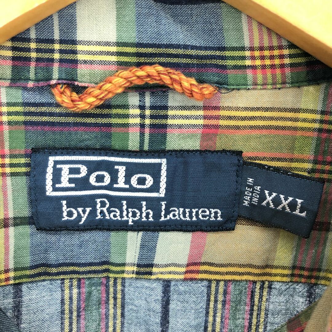 Ralph Lauren(ラルフローレン)の古着 ラルフローレン Ralph Lauren POLO by Ralph Lauren 半袖 コットン チェックシャツ メンズXXL /eaa450846 メンズのトップス(シャツ)の商品写真