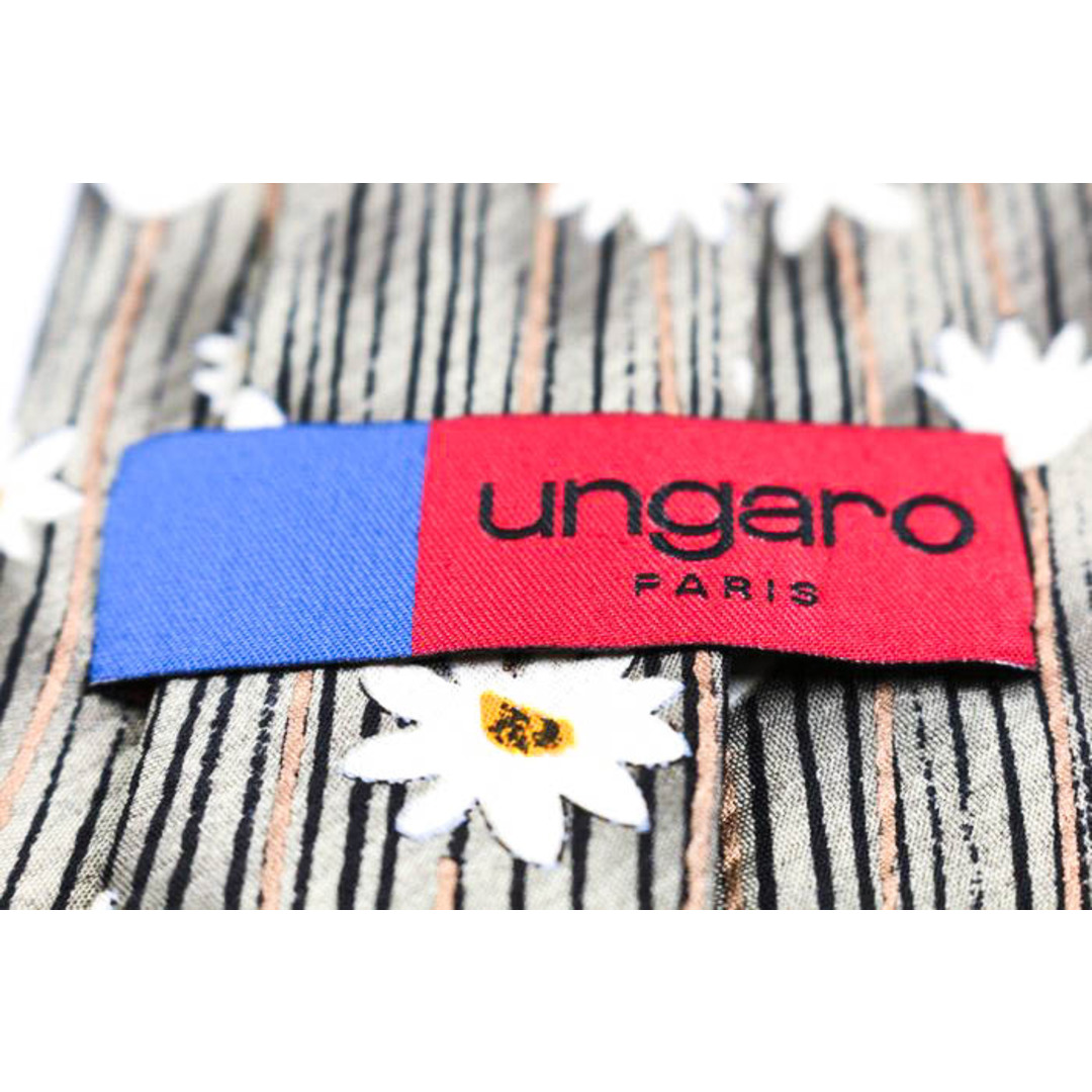 ウンガロ ブランド ネクタイ 花柄 パネル柄 シルク 日本製 PO メンズ グレー emanuel ungaro ウンガロ ブランド ネクタイ 花柄 パネル柄 シルク 日本製 PO メンズ グレー emanuel ungaro