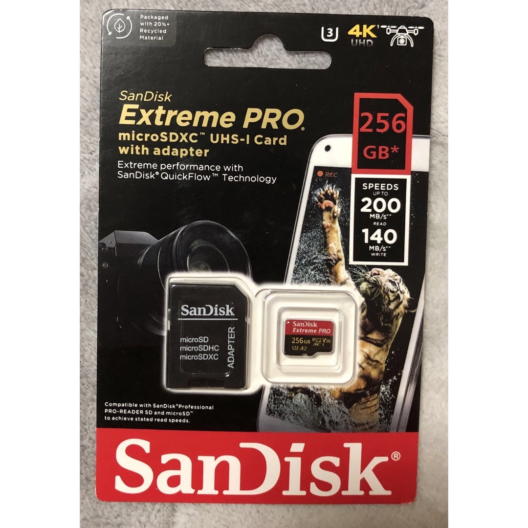 SanDisk(サンディスク)のマイクロSDカード256GB SanDisk Extreme PRO スマホ/家電/カメラのPC/タブレット(PC周辺機器)の商品写真