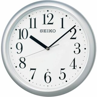 【色: 銀色メタリック】セイコークロック 掛け時計 オフィスタイプ 電波 アナロ(置時計)