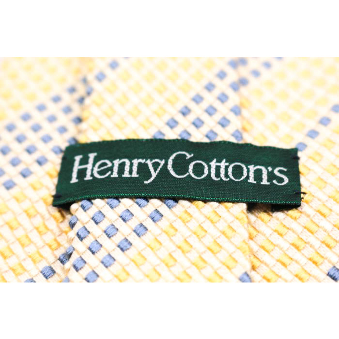 ヘンリーコットンズ ブランド ネクタイ ストライプ柄 格子柄 シルク コットン PO  メンズ イエロー Henry Cottons メンズのファッション小物(ネクタイ)の商品写真