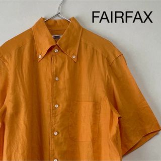 FAIR FAX - 美品 90s FAIRFAX リネン100% 半袖 BDシャツ オレンジ