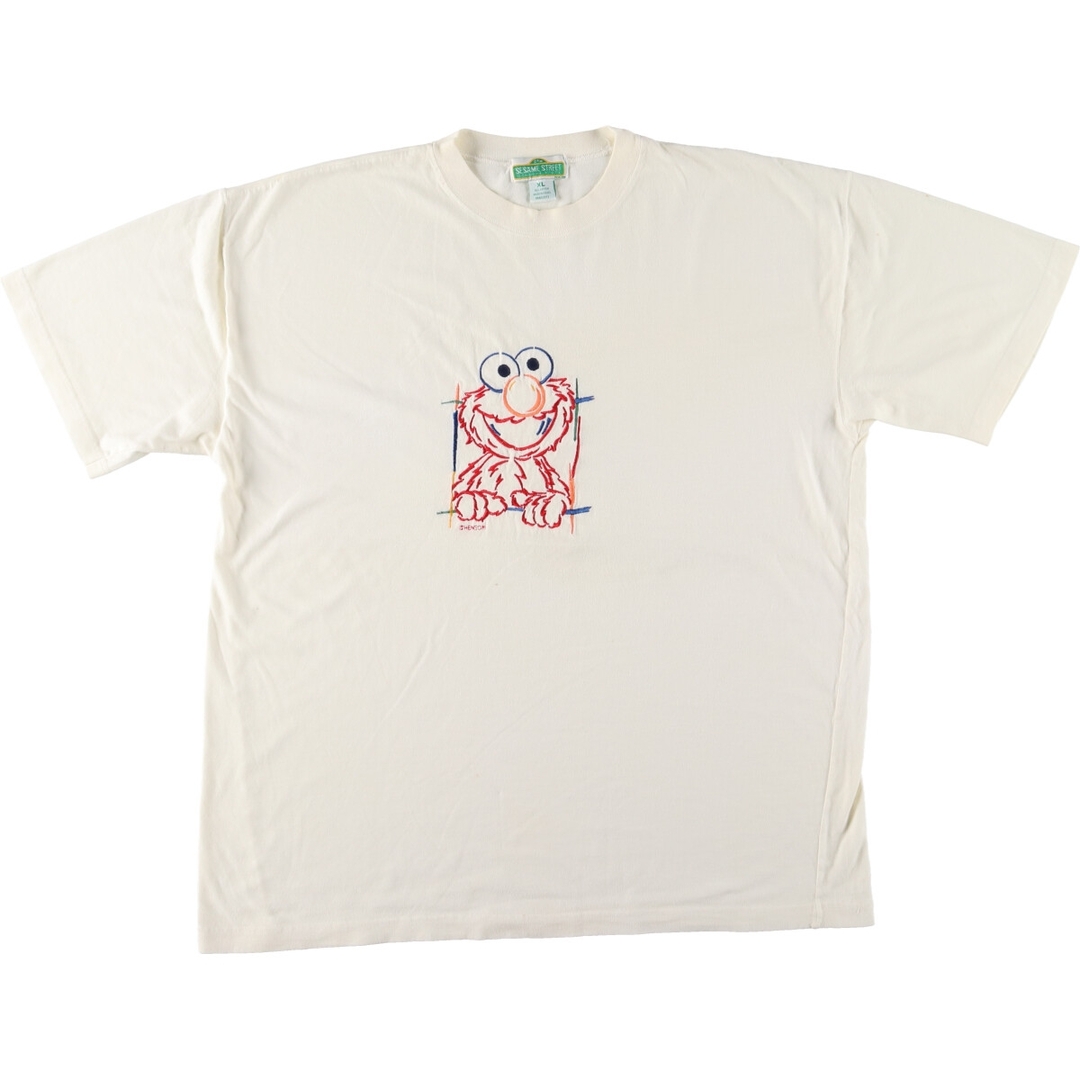 古着 SESAME STREET セサミストリート エルモ キャラクター刺繍Tシャツ メンズXL /eaa450962 メンズのトップス(Tシャツ/カットソー(半袖/袖なし))の商品写真